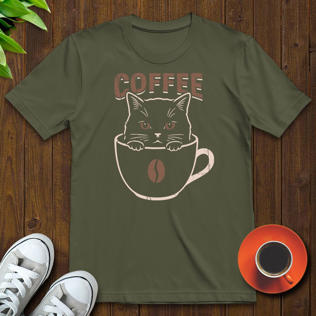 Coffee Cat T-shirt - Witty Brews