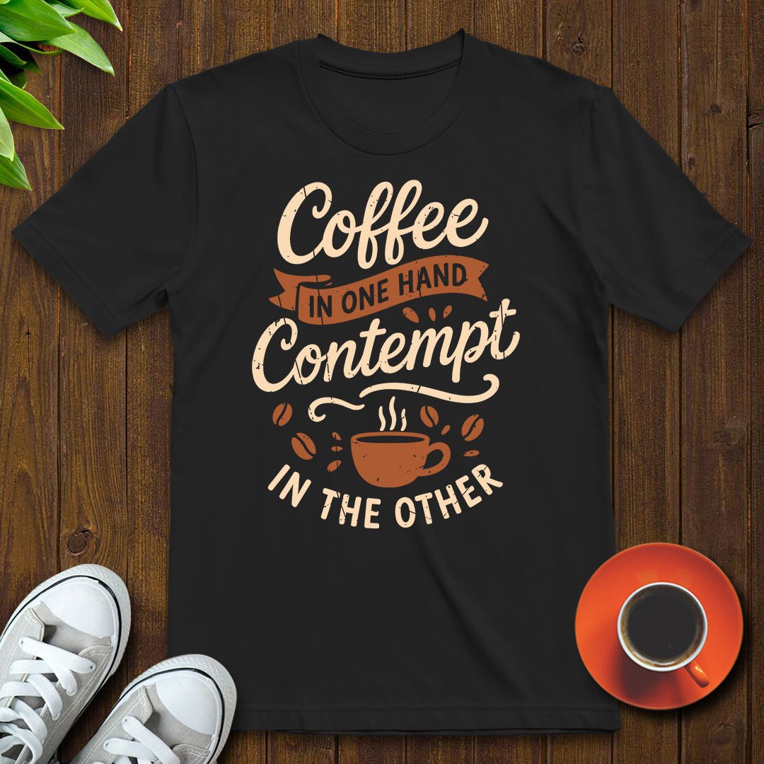 Coffee in one hand T-shirt - Witty Brews