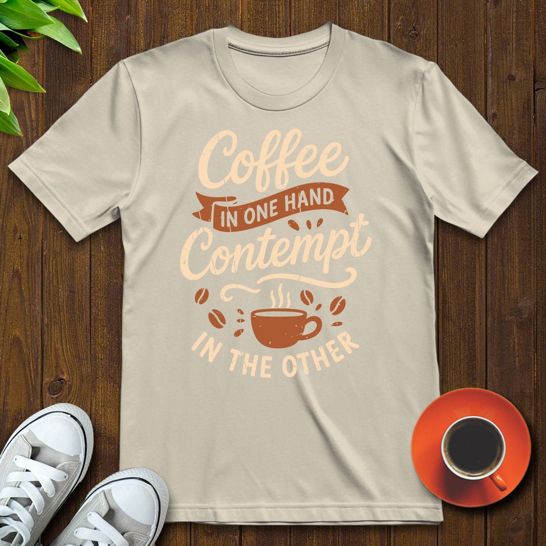 Coffee in one hand T-shirt - Witty Brews