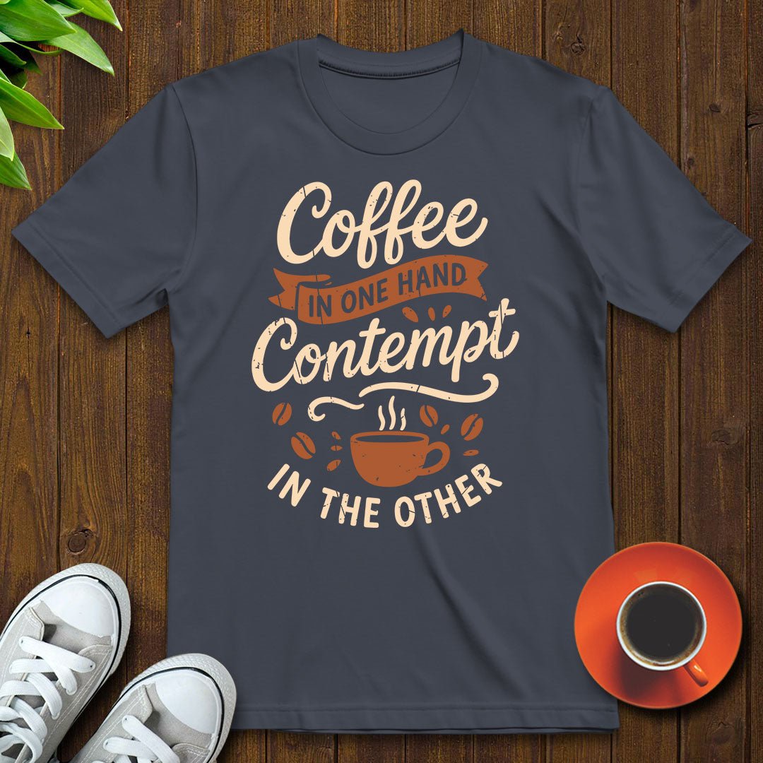 Coffee in one hand T-shirt - Witty Brews