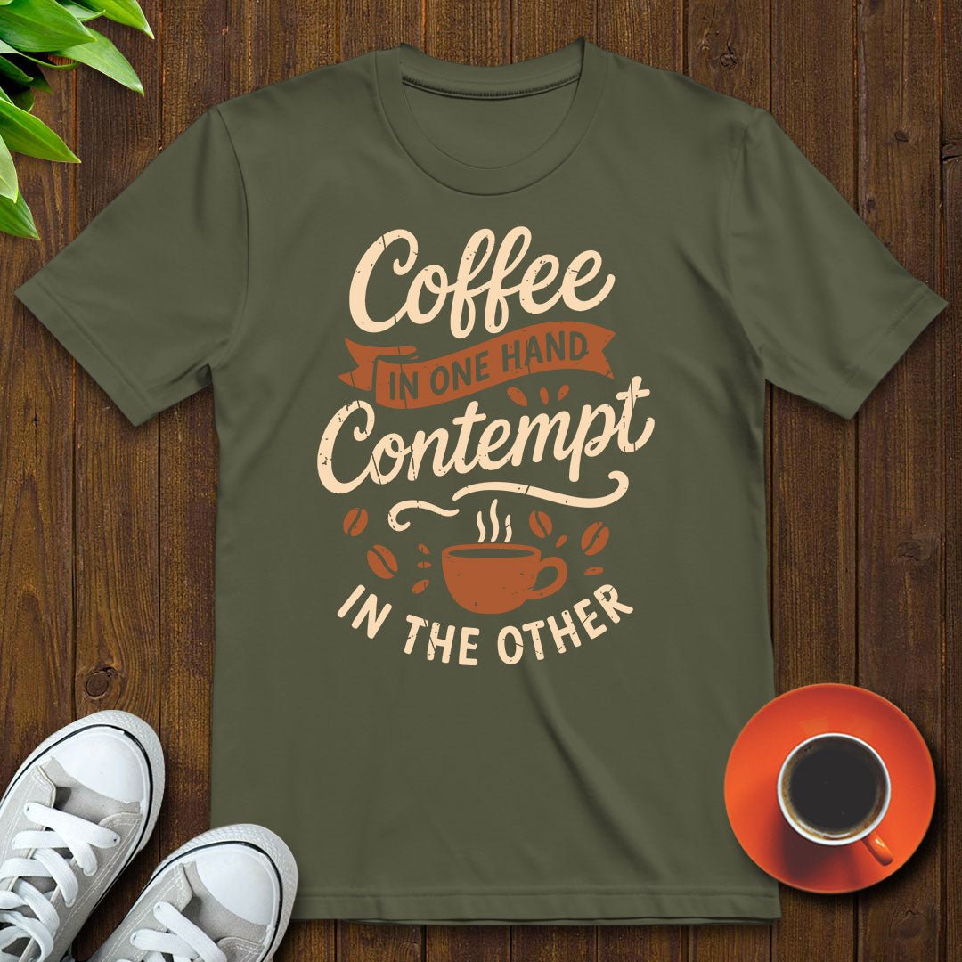 Coffee in one hand T-shirt - Witty Brews