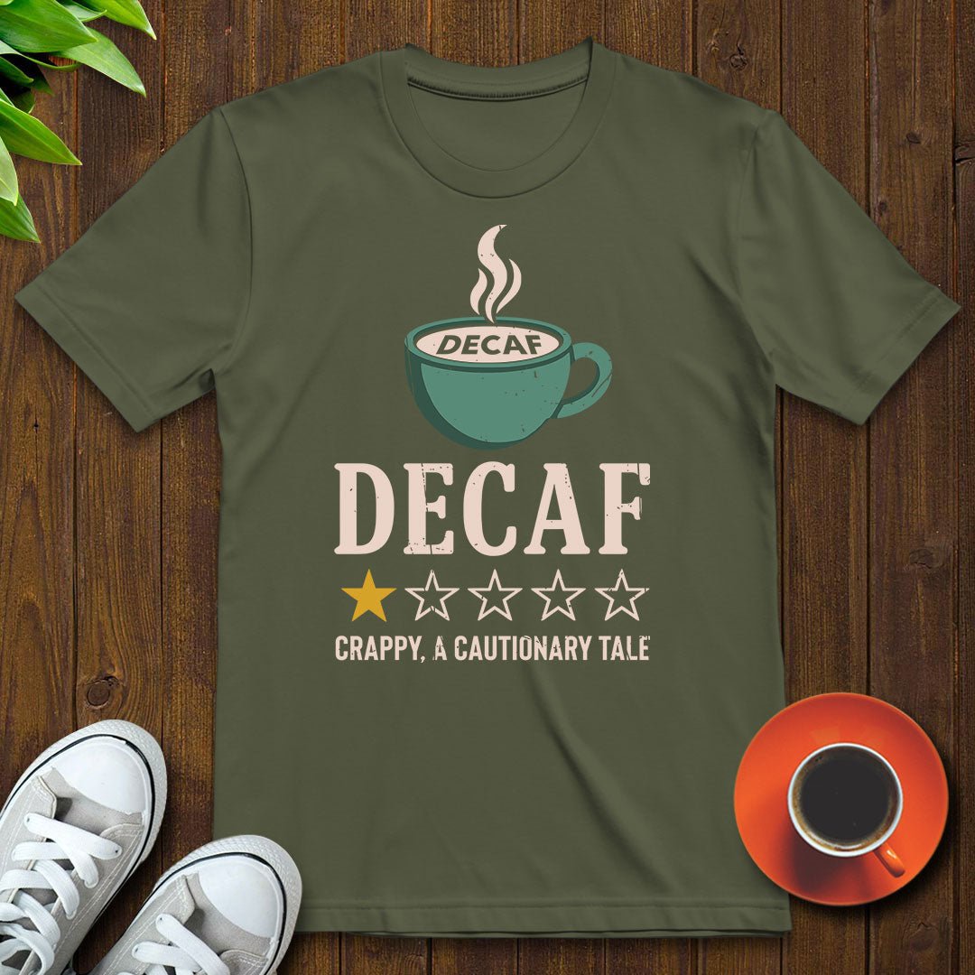 Decaf Rating T-shirt - Witty Brews
