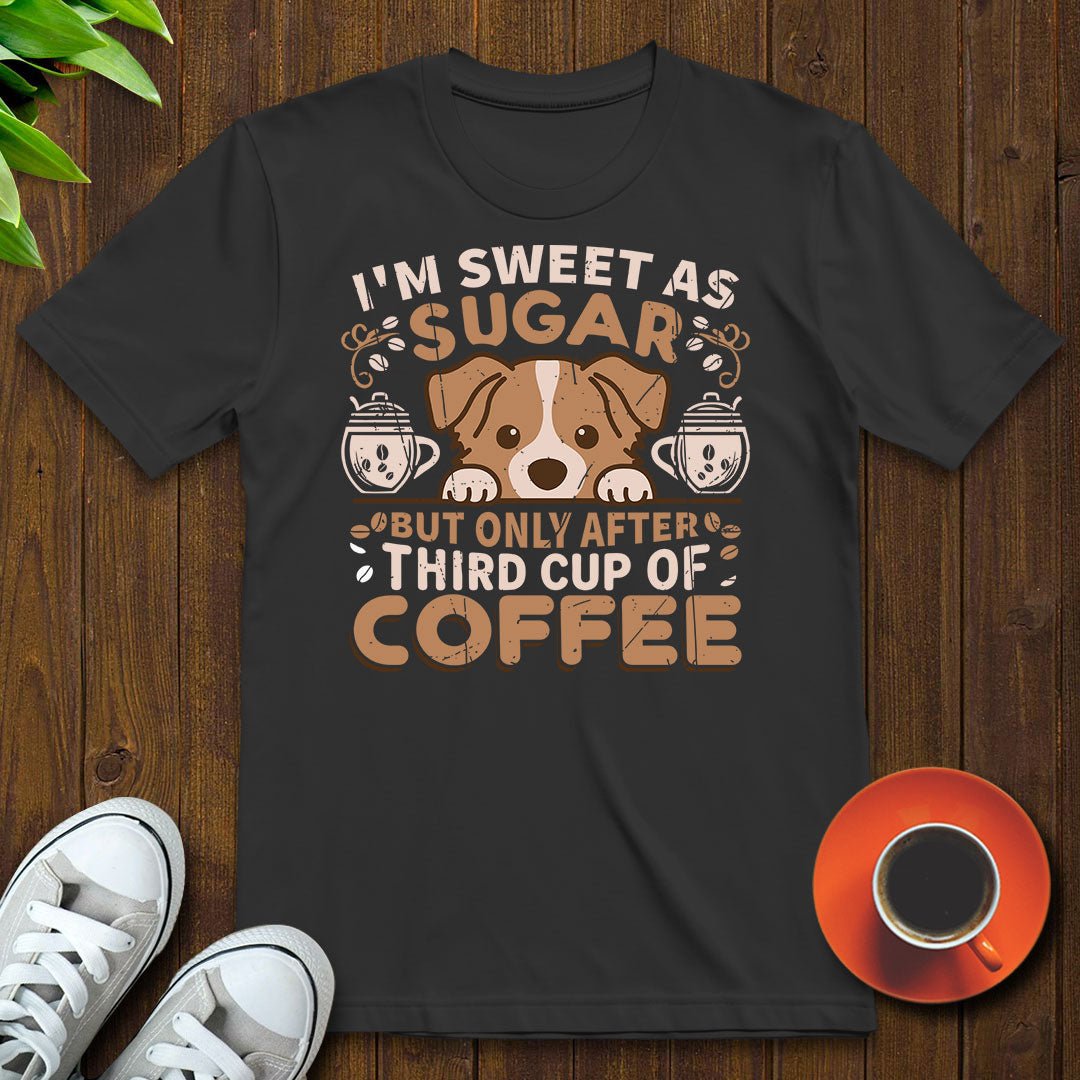 I'm sweet as sugar, third cup of coffee T-shirt - Witty Brews