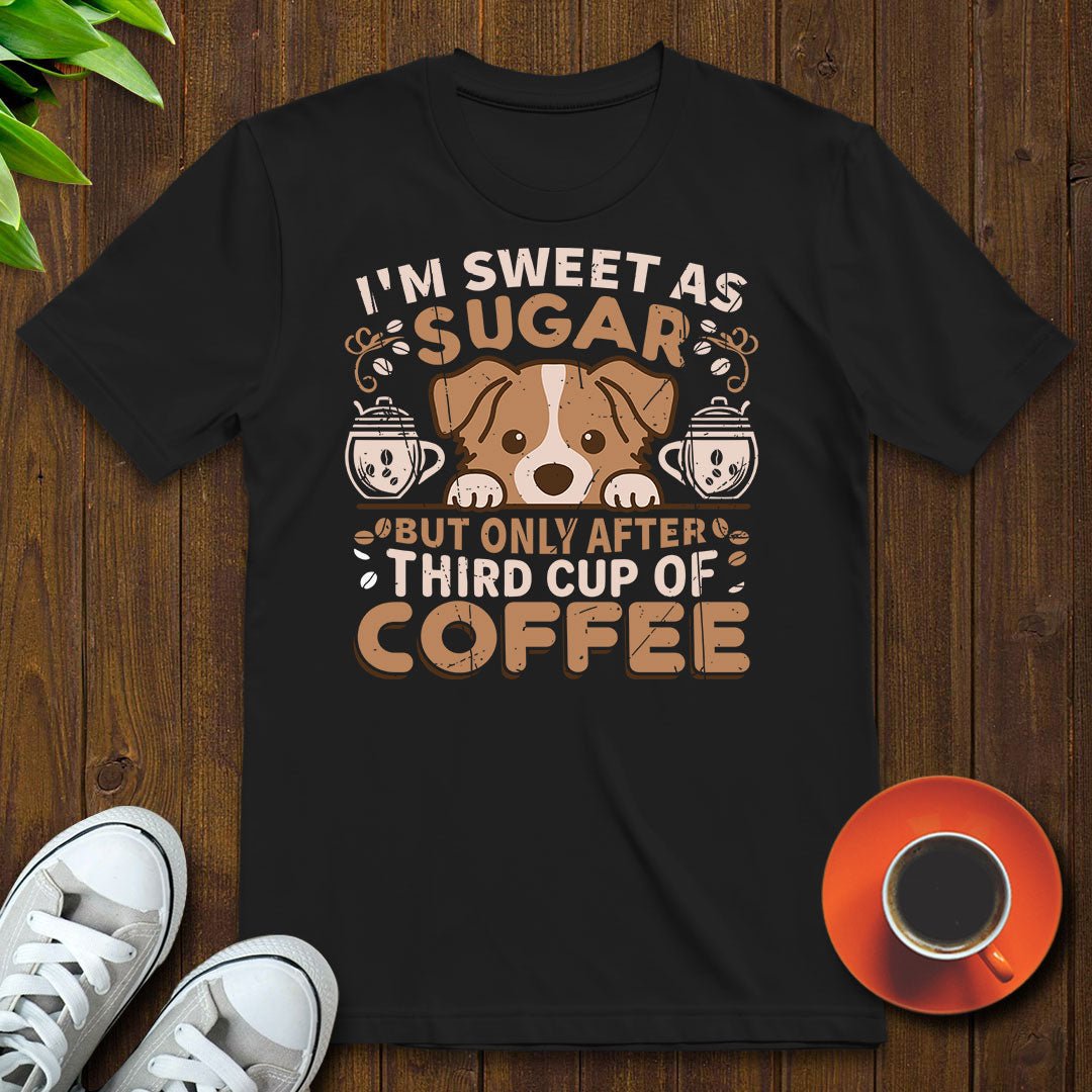 I'm sweet as sugar, third cup of coffee T-shirt - Witty Brews