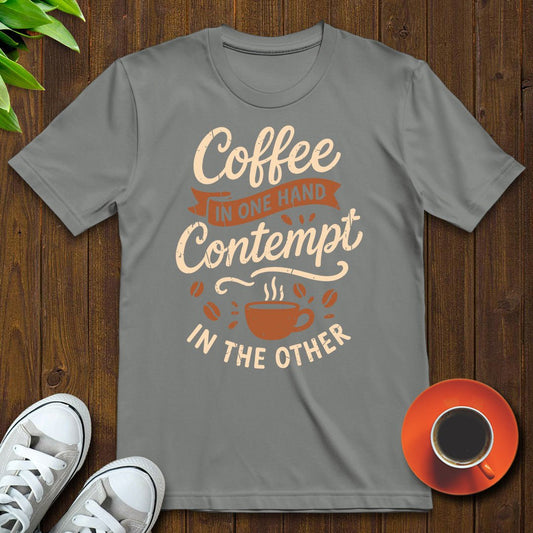 Coffee in one hand T-shirt - Witty Brews